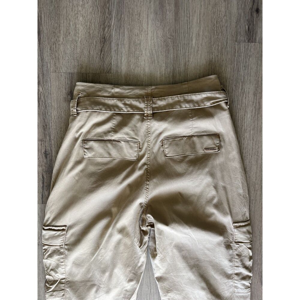 White House Black Market Khaki High Waisted Belted Cargo Pants Size 6L